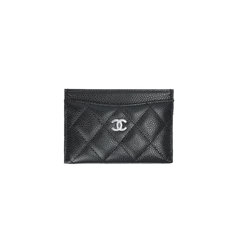 chanel classic card holder grained calfskin & silver black|Classic Card Holder Grained Calfskin & Gold.